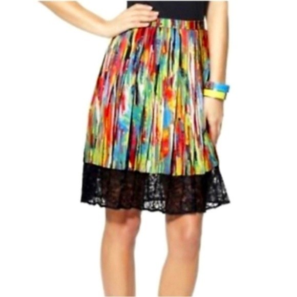 Prabal Gurung For Target Colorful Skirt With Lace - Picture 1 of 8